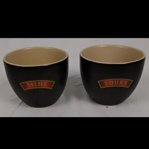 Vintage Baileys Irish Cream Mine Yours Ceramic Cups Set of 2
